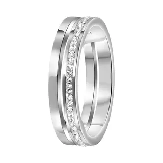 Lucardi Ring Zilver / Transparant