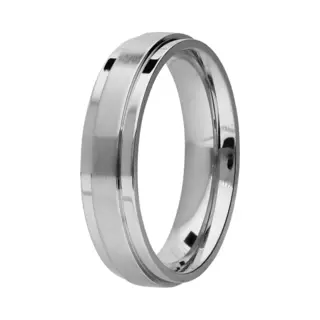 Lucardi Kinder Stalen Ring Mat/glans - Ring - Staal - Zilver - 14 / 44 Mm