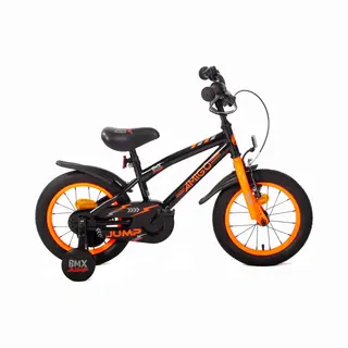 Amigo Bmx Jump Jongensfiets 14 Inch - Kinderfiets Voor 3 Tot 5 Jaar - 95-110 Cm - Met Zijwieltjes - Zwart/Oranje