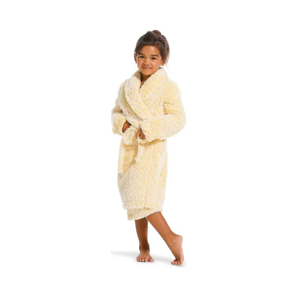Rebelle Kinderbadjas Fleece Fluffy - Geel-104 thumbnail