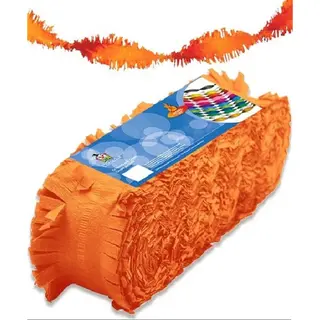Haza original Crepe Papier Guirlande Oranje Brandvertragend - 24 Meter.