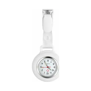 Fako® - Verpleegstershorloge - Zusterhorloge - Verpleegster Horloge - Clip Hanger - Siliconen - Wit