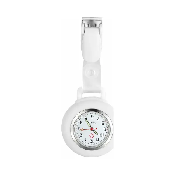 Fako® - Verpleegstershorloge - Zusterhorloge - Verpleegster Horloge - Clip Hanger - Siliconen - Wit thumbnail