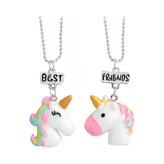 Fako Bijoux® - Vriendschapsketting - Bff Ketting - Eenhoorn - Unicorn - Best Friends - Regenboog