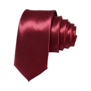 Fako Fashion - Skinny Stropdas - Smal - 5cm - Smalle Das - Effen - 145cm - Bordeaux Rood