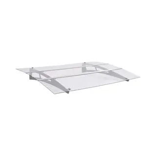 Door Canopy Silver And Transparent 120x90 Cm Polycarbonate Vidaxl