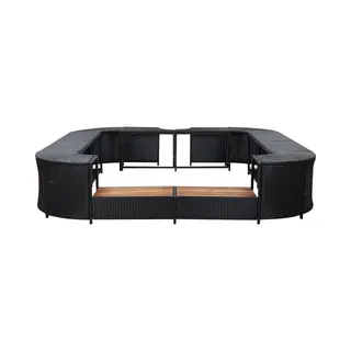 VidaXL - Spa-ombouw - Vierkant - 268x268x55 - Cm - Poly - Rattan - Zwart