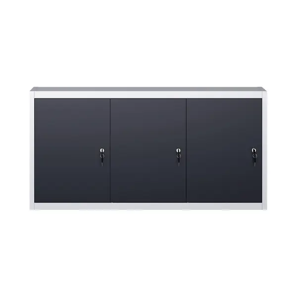 VidaXL Wall Mounted Tool Cabinet Industrial Style Height Adjustable Shelves Garage Storage Chest Organiser Metal Grey And Black thumbnail