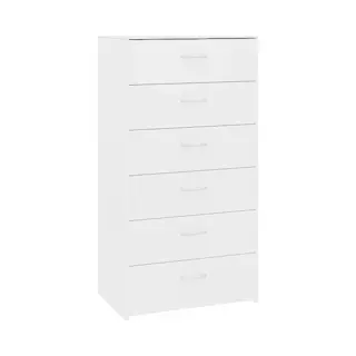 Sideboard With 6 Drawers White 50x34x96 Cm Engineered Wood Vidaxl