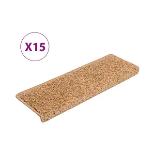 Stufenmatten 15 Stk. 65x21x4 Cm Beige Rechteckiger Rand Vidaxl