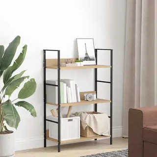 VidaXL Bücherregal 3 Regalböden Eiche 60×27, 6×90, 5 Cm Holzwerkstoff
