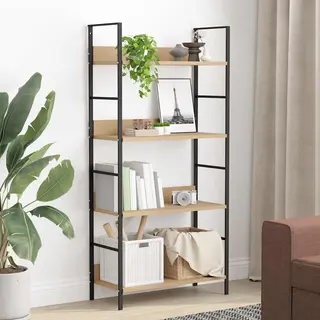 VidaXL Bücherregal 4 Regalböden Eiche 60×27, 6×124, 5 Cm Holzwerkstoff