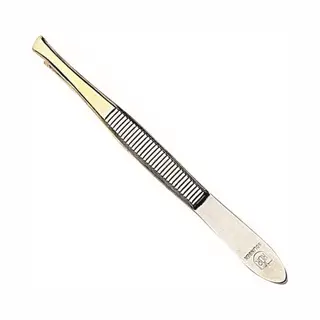 RÖR Solingen Epileer Tweezer / Pincet – 75 Mm – Schuin – Rvs – Verguld