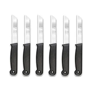 Solingen Kartelmes – Tomatenmes Met Kartel – Rvs – 18, 5 Cm Met Blade Cover – Zwart – 6 Stuks