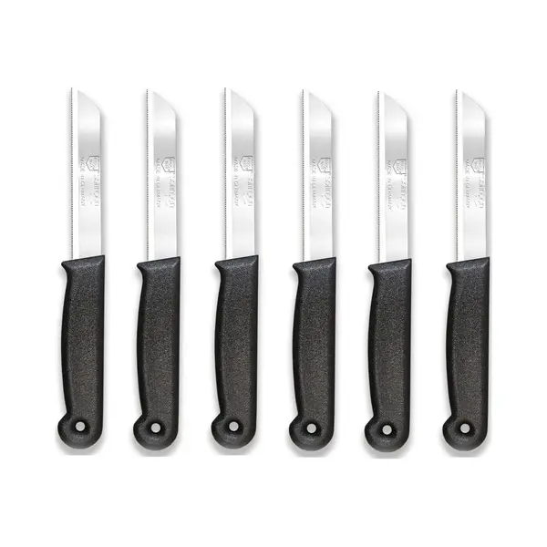 Solingen Kartelmes – Tomatenmes Met Kartel – Rvs – 18, 5 Cm Met Blade Cover – Zwart – 6 Stuks thumbnail