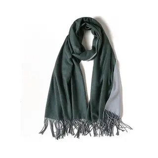 Sjaal - Cashmere - Grijs - Groen - Poncho - Winter - Herfst - Lente - Zomer - Dames - Tweekleurig