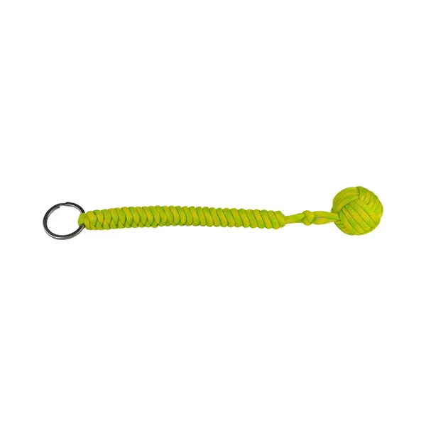 now4you Monkey Fist Apenvuist Zelfverdediging Sleutelhanger Paracord Stalen Bal Geel thumbnail