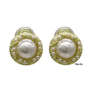 MustHaves Oorbellen Rond Met Parel - Oorclips - 1, 5 Cm - Goudkleurig