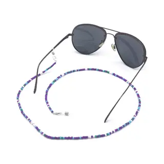 Zonnebrilkoord - Kralen - Paars - Blauw - Wit - Zomer - Strand - Beach - Vrouwen - Accessoire - Zonnebril – Hip