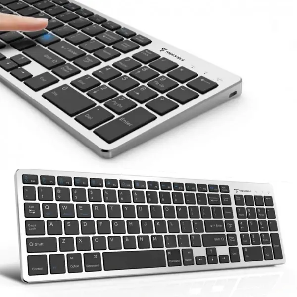 Trendfield Draadloos Toetsenbord - Bluetooth Keyboard - Stille Toetsen - Oplaadbaar - Qwerty - Space Grey thumbnail