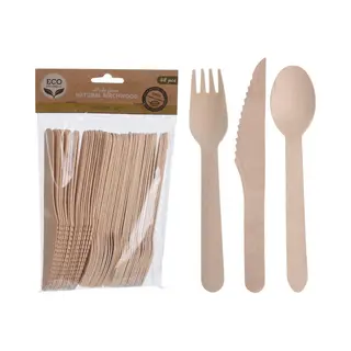 Basic Houten Bestekset 48-delig