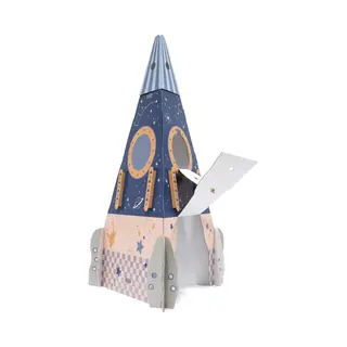 Eve kids Kartonnen Raket - Raket Speelgoed - Astronaut En Ruimte Speelgoed - Voor Jongens En Meisjes - Duurzaam Karton - Blauw