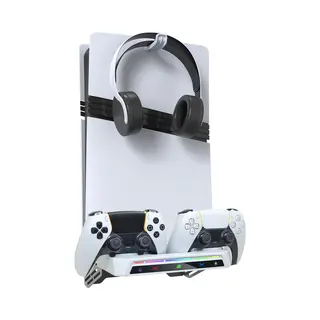 PlayCool 2 In 1 Muurbeugel Met Oplaadstation Geschikt Voor PlayStation 5/ PS5 Slim (Disc & Digital) En DualSense (Edge) Controller Met Led