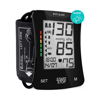 Fitage Medische Bloeddrukmeter Bovenarm - Bloeddrukmeters - Hartslagmeter - Blood Pressure Monitor - Manchet 22-42cm
