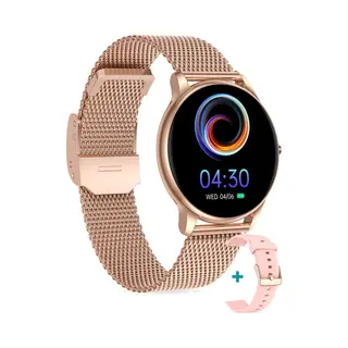 Fitage Sporthorloge Met Gps - Smartwatch Stappenteller Horloge - Activity Tracker - Smartwatches Heren, Dames & Kinderen - Roze