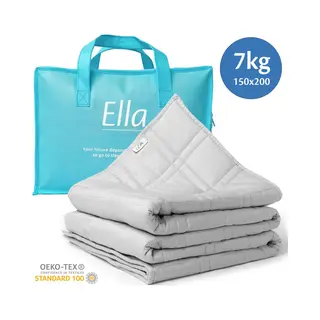 EL-Life El Life Wiegedecke 7kg - 150 X 200cm - Wiegedecke - Oeko-Tex Baumwolle - Hellgrau