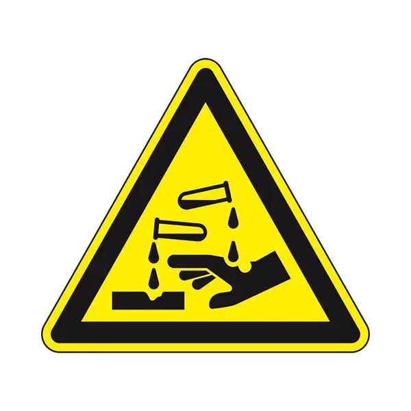 Waarschuwingssticker Bijtende Stoffen - Iso 7010 - W023 25 Mm - 10 Stuks Per Kaart thumbnail