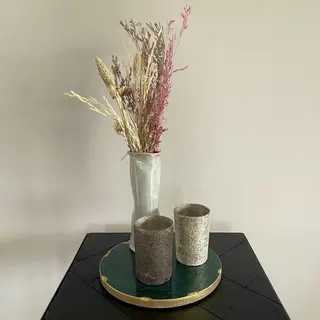 Natural Collections - Vaas "Handmade Elegance" - 18 Cm Hoog - Creme Keramiek
