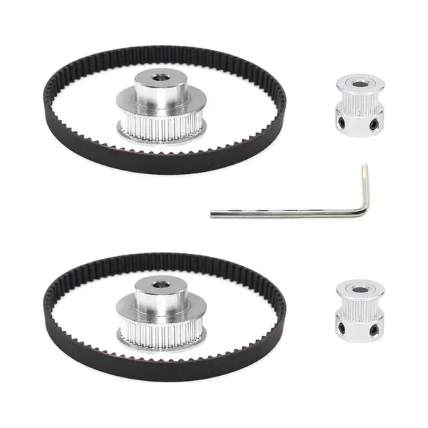Mmobiel 2GT Synchronous Timing Belt Set For 3D Printers, Milling Machine, Drilling Machine And More - 2 Pcs - Pully Wheel 20/36 - Belt 200 X 6mm - 5mm thumbnail
