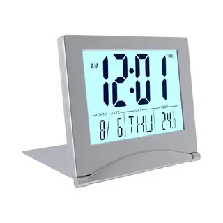 Mmobiel Digitaluhr Lcd-Reisewecker Klappbar Mit Hintergrundbeleuchtung – Digitale Uhr Mit Tages-, Datums- Und Temperaturanzeige - Digitaler Wecker