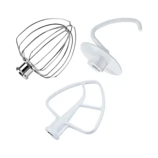 3 Piece Kit Attachments For KitchenAid 4.5-5 Quart Tilt-Head Stand Mixers Artisan Series & Classic Series By Mmobiel - Aluminum K45 6-Wire Whip, Flat