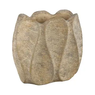 Ptmd Collection Ptmd Bloempot Waxy - 30x15x28 Cm - Cement - Bruin