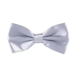 Fako Fashion® - Vlinderstrik - Vlinderdas - Satijn - 12.5cm - Zilverkleurig