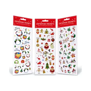 Kerst Stickers Vellen Voor Kaarten – 3 Stickervellen – Kerstman – Kerstbomen – 75 Kerststickers