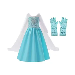 Het Betere Merk Prinsessenjurk Meisje - Verkleedkleren Meisje - Elsa Jurk - Maat 146/152 - Met Prinsessen Accessoires