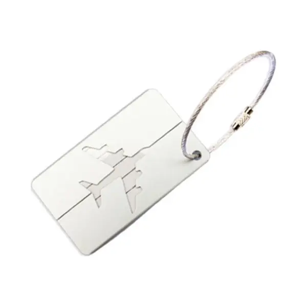Sitna 3x Wit/Zilverkleurig Aluminium Reislabel - Bagagelabel- Koffer Label - Luggage Tag - Adres Label Voor Tas En Koffer – Extra Lange Bevestiging thumbnail