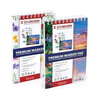Starksøn® StarksØN 2 Stuks A5 Schetsboeken - Tekenblok & Schetsblok - Tekenboek - Tekenpapier - Marker Papier Voor Schetsen, Tekenen & Schilderen Voor