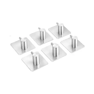Vannons - Handdoekhaakjes Zelfklevend - Zelfklevende Haakjes - Set Van 6 Handdoekhaakjes - Rvs - Zilverkleurig