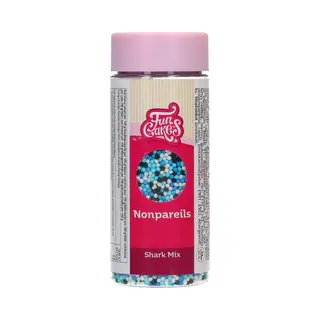 FunCakes Nonpareils Shark Mix, Cake Sprinkles, Great Taste, Perfect For Cake Decorating, Hundreds And Thousands Sprinkles. 80 G.