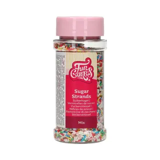 FunCakes Sugar Strands Mix, Cake Sprinkles, Great Taste, Perfect For Cake Decorating, Cupcake Sprinkles. 80 G.
