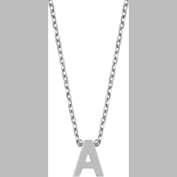 Cadeau Voor Haar New Bling 9NB-907A Zilveren Ketting Dames - Letterhanger - A - Initiaal Sieraad - Zilverkleurig thumbnail