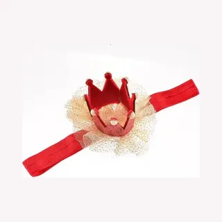 Go Go Gadget Go Gadget - Haarband - Glitter - Kroontje - Baby - Peuter - Kleuter - Prins/ Prinses - Rood