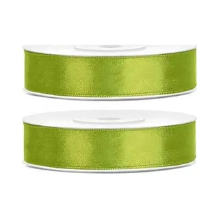 Decoratie Satijn Sierlint - 2x - Lime Groen - 12 Mm X 25 Meter - Cadeaulint Satijnlint - Hobby/knutsel Materiaal