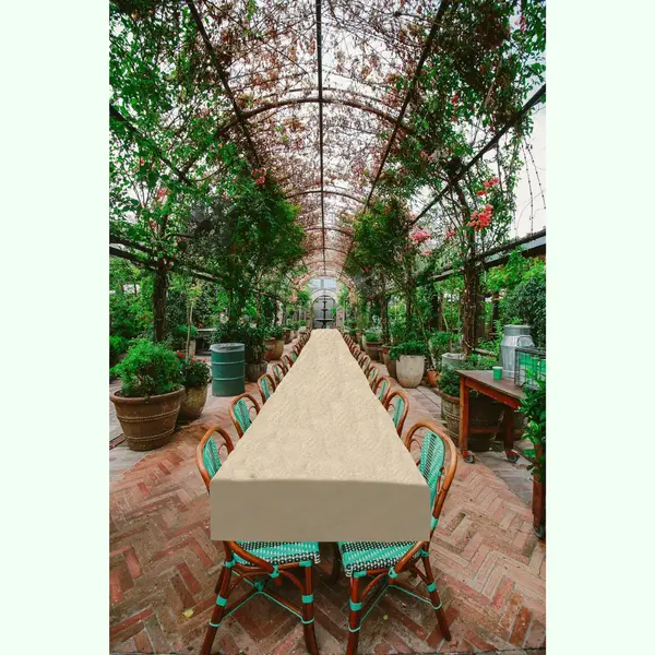Haza Tafellaken/tafelkleed Rol Papier - 800 X 120 Cm - Beige - Lange Tafels - Damast Papier thumbnail