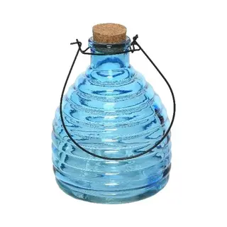 Decoris Wespenvanger/wespenval - Transparant Blauw - 17 Cm - Glas - Insectenvangers/insectenvallen - Insectenbestrijding