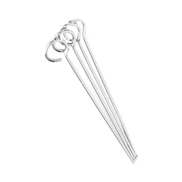 Barbecue Spiezen/vleespennen - 4x Stuks - Metaal - Met Oog - 24 Cm thumbnail